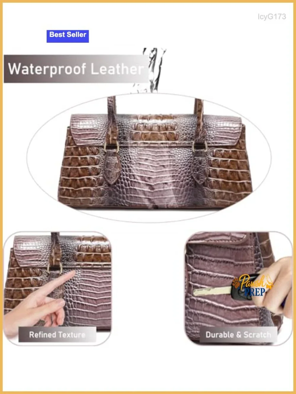 Women's Crocodile Pattern Top Handle Satchel Purse Faux Leather Tote